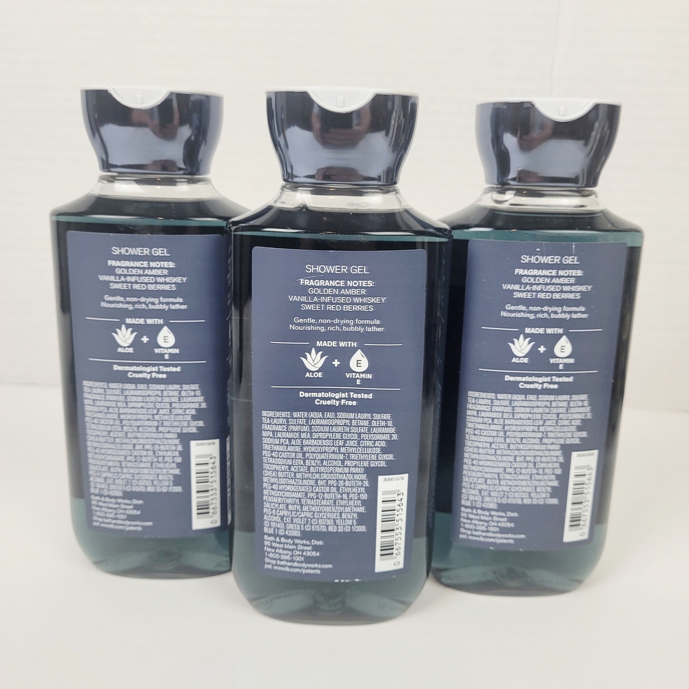 Bath & Body Works Sweet Whiskey Shower Gel~Vitamin E Aloe~10 oz~Lot of 3 - Picture 2 of 2